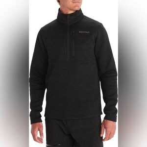 5. Marmot • NWT $90USD Black 1/2-Zip drop line Fleece Jacket PTP 24”